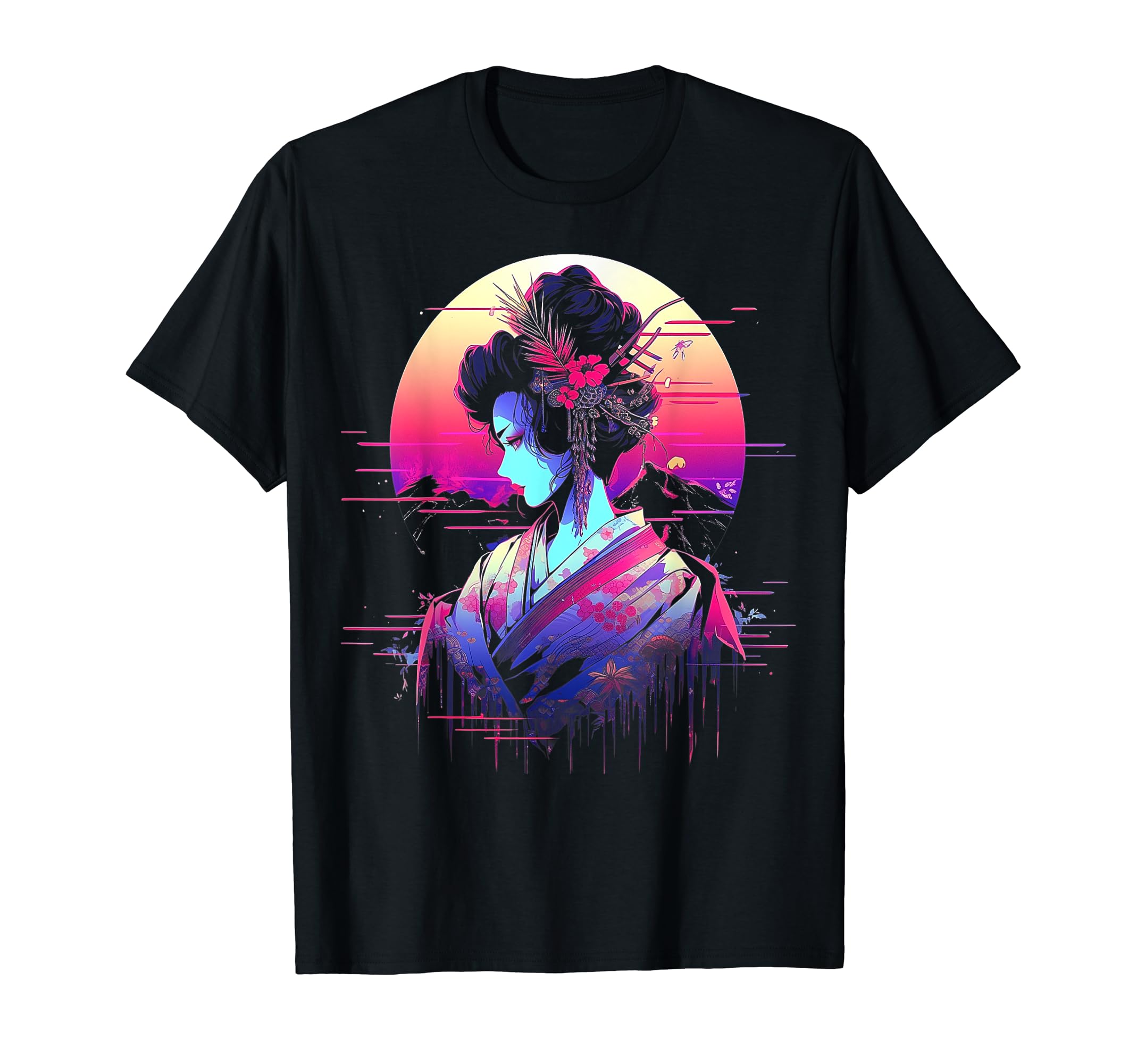 Vaporwave Geisha 80S Synthwave 6 T-Shirt - Trendy Graphic for Adults - T-Shirt, Sweatshirt, Hoodie
