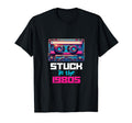 Stuck 80S Synthwave Aesthetic Dj T-Shirt - Fun Novelty Design Men Women - T-Shirt, Sweatshirt, Hoodie