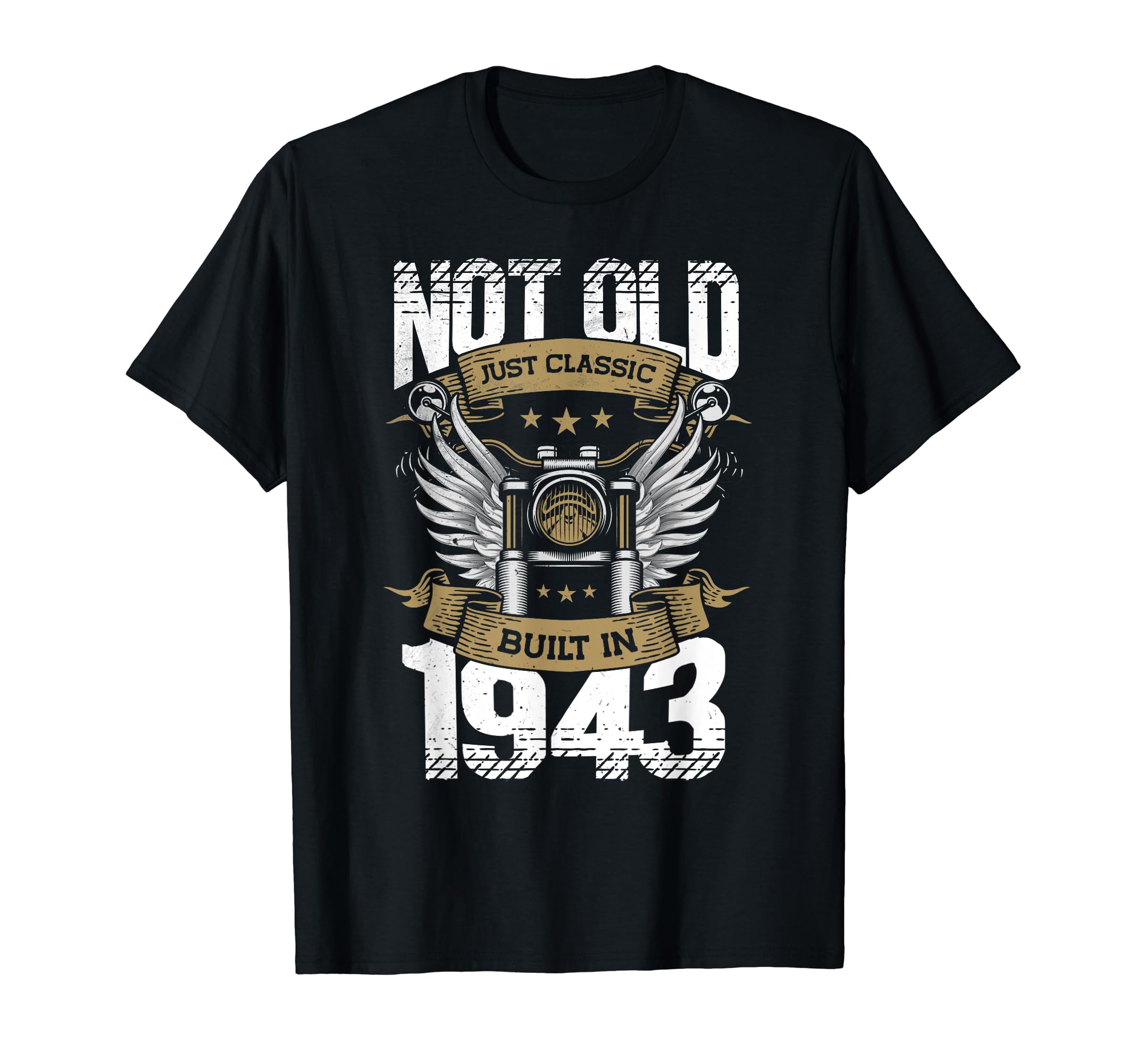 Motorcycle Biker Birthday Built 1943 T-Shirt - Aesthetic Graphic Unisex - T-Shirt, Sweatshirt, Hoodie
