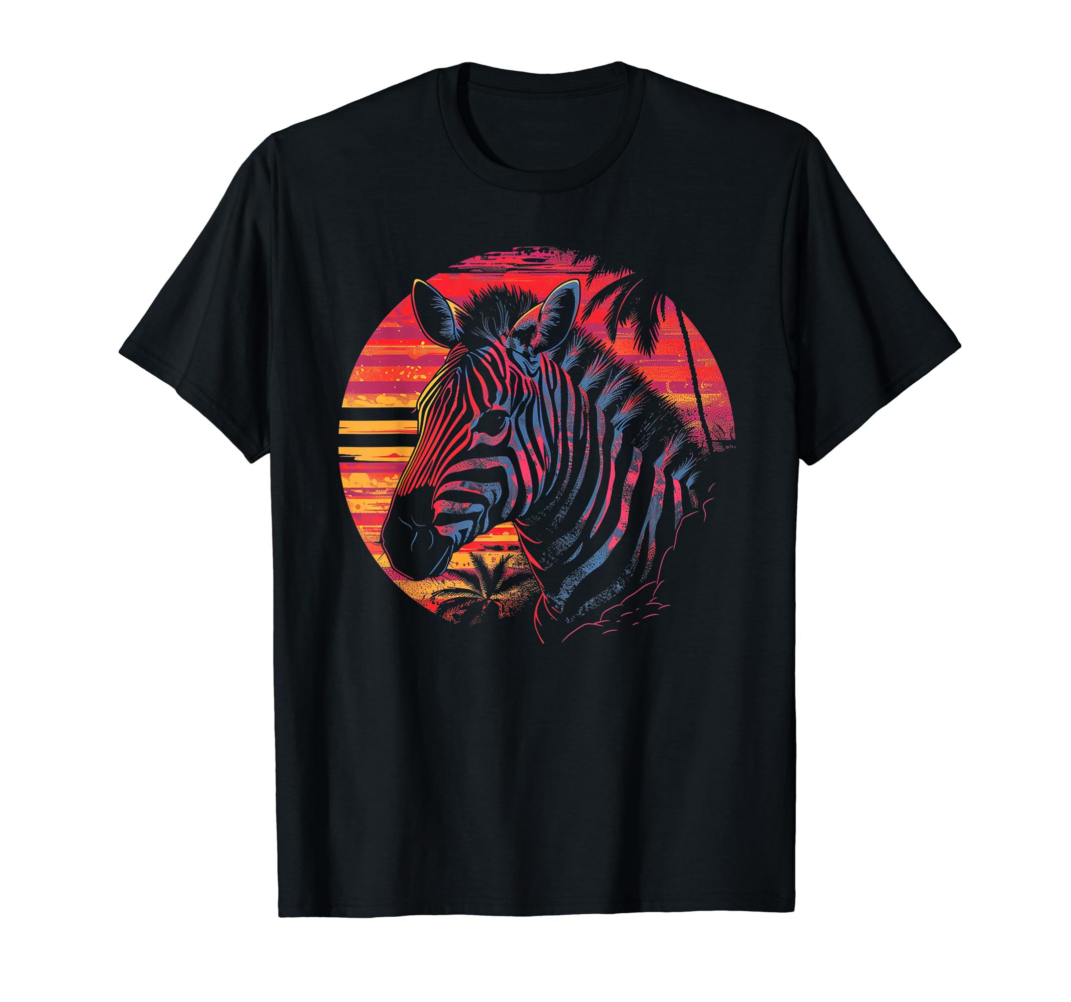 Zebra Vaporwave Aesthetic Synthwave 80S T-Shirt - Unique Graphic Men Women - T-Shirt, Sweatshirt, Hoodie