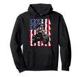 Motorcycle American Flag Helmet Biker Hoodie - Unique Graphic Unisex - T-Shirt, Sweatshirt, Hoodie