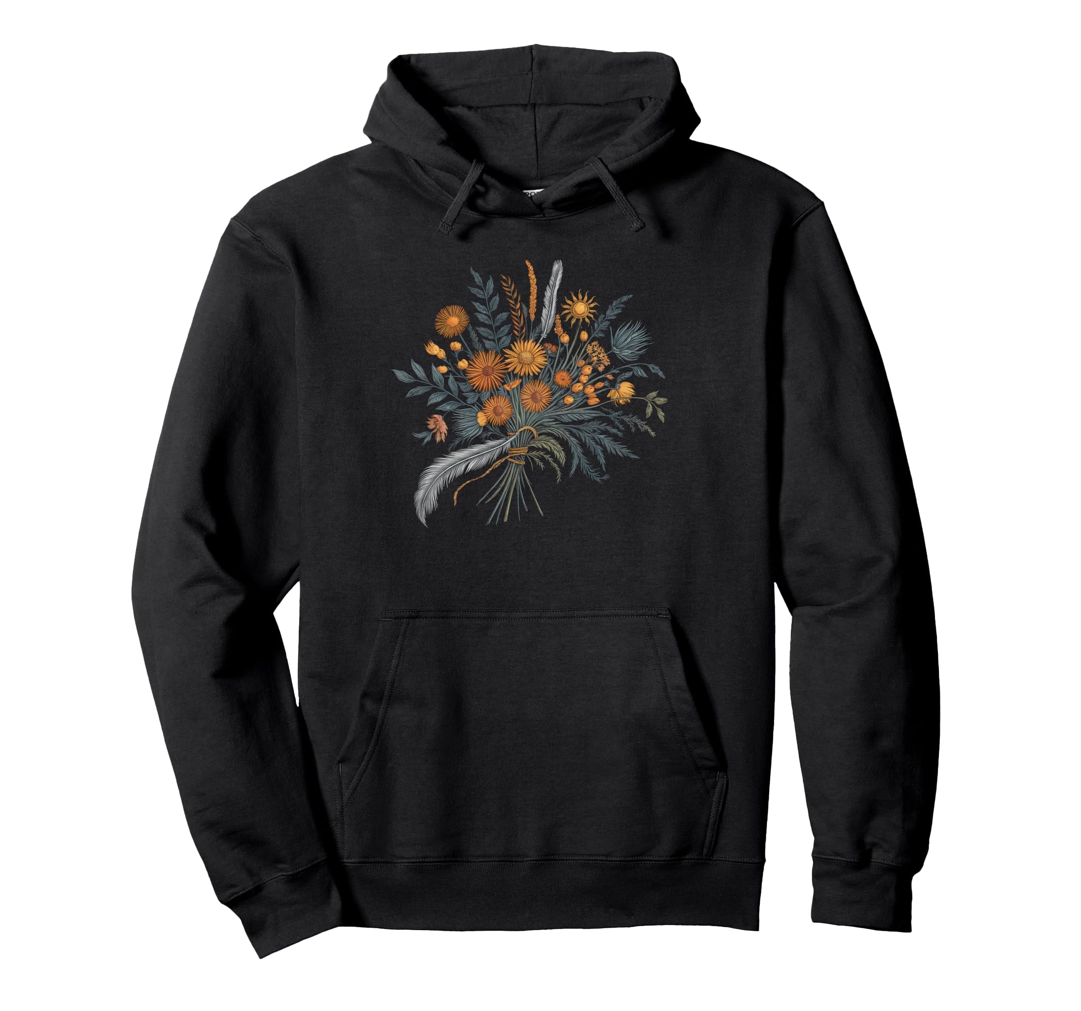 Floral Boho Wildflower Botanical Flower Hoodie - Unique Graphic Unisex - T-Shirt, Sweatshirt, Hoodie