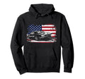 Drag Racing Race Car American Flag Hoodie - Fun Novelty Design Unisex - T-Shirt, Sweatshirt, Hoodie