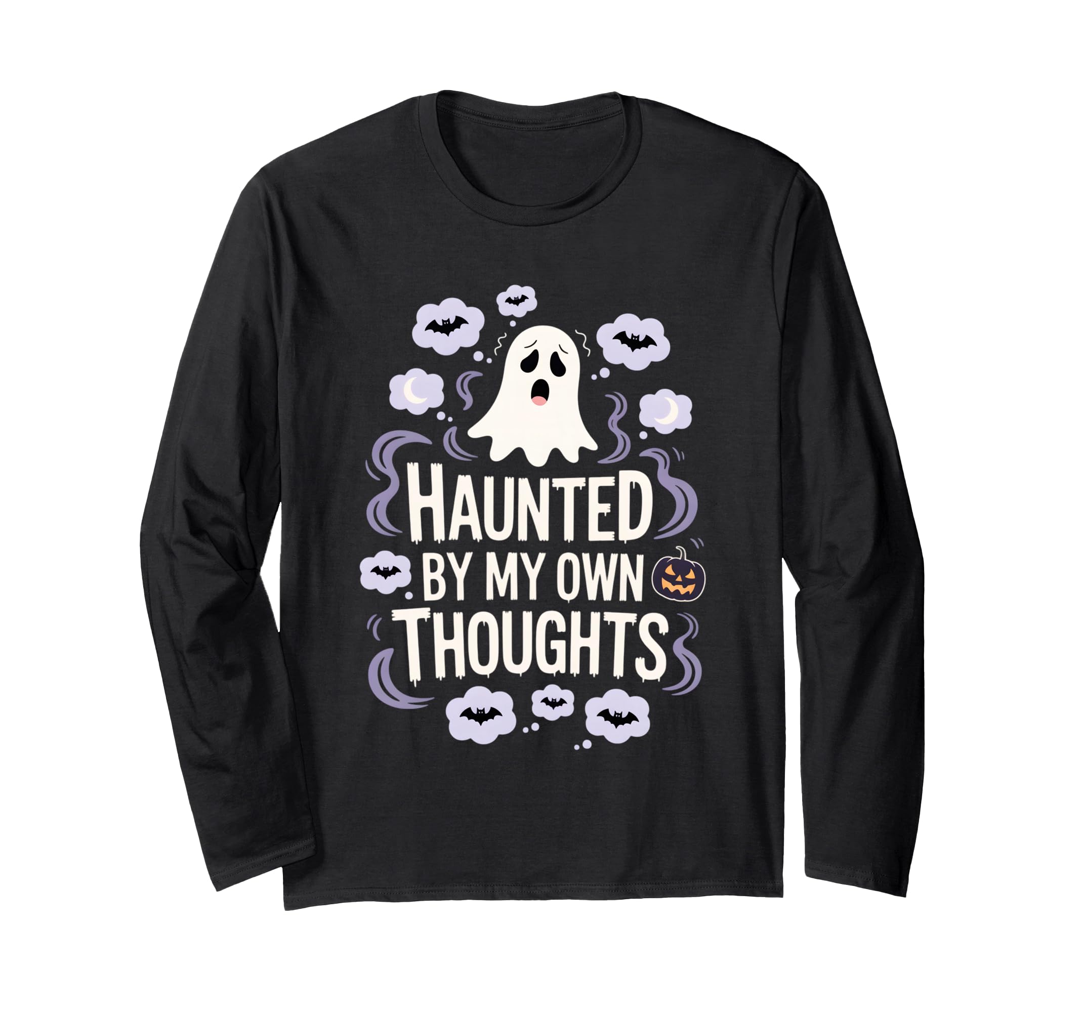 Halloween Haunted Mental Health T-Shirt - Minimalist Print Unisex - T-Shirt, Sweatshirt, Hoodie