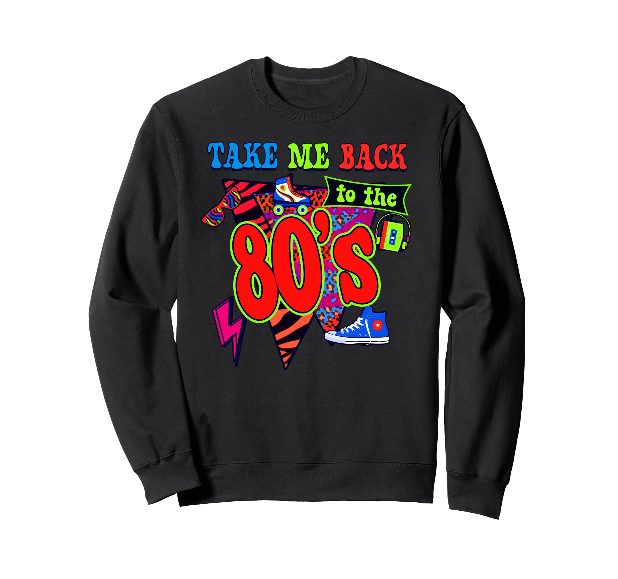 1980S Party Theme Roller Skates And Sweatshirt - Unique Graphic Men Women - T-Shirt, Sweatshirt, Hoodie