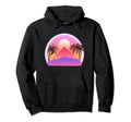 Sunset Vaporwave Palm Tree 80S Hoodie - Fun Novelty Design Unisex - T-Shirt, Sweatshirt, Hoodie