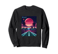 80S Synthwave Outrun Sunset Palm Sweatshirt - Novelty Apparel for Adults - T-Shirt, Sweatshirt, Hoodie