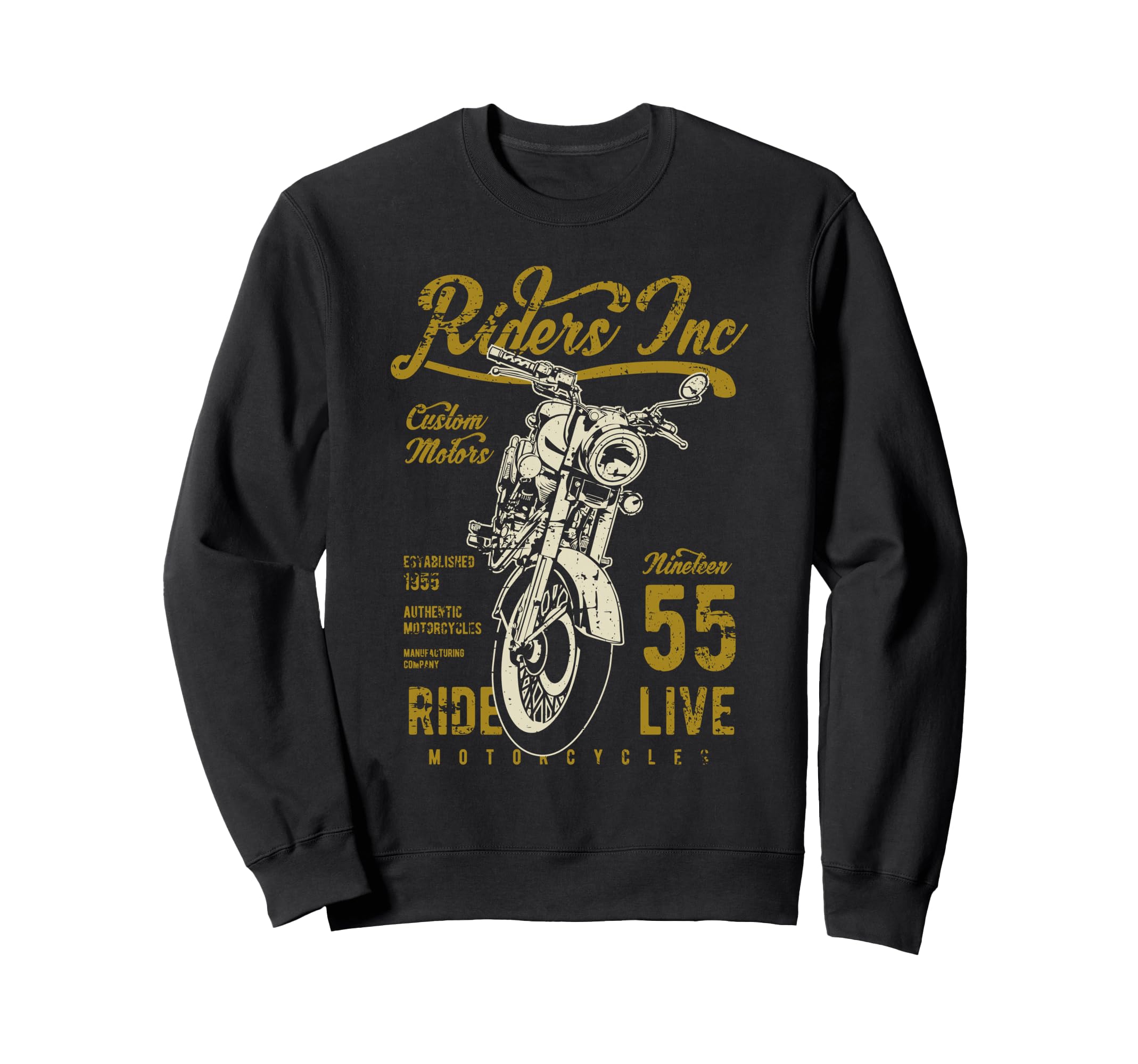 Riders Inc 1955 Motorcycle Sweatshirt - Novelty Apparel for Adults - T-Shirt, Sweatshirt, Hoodie