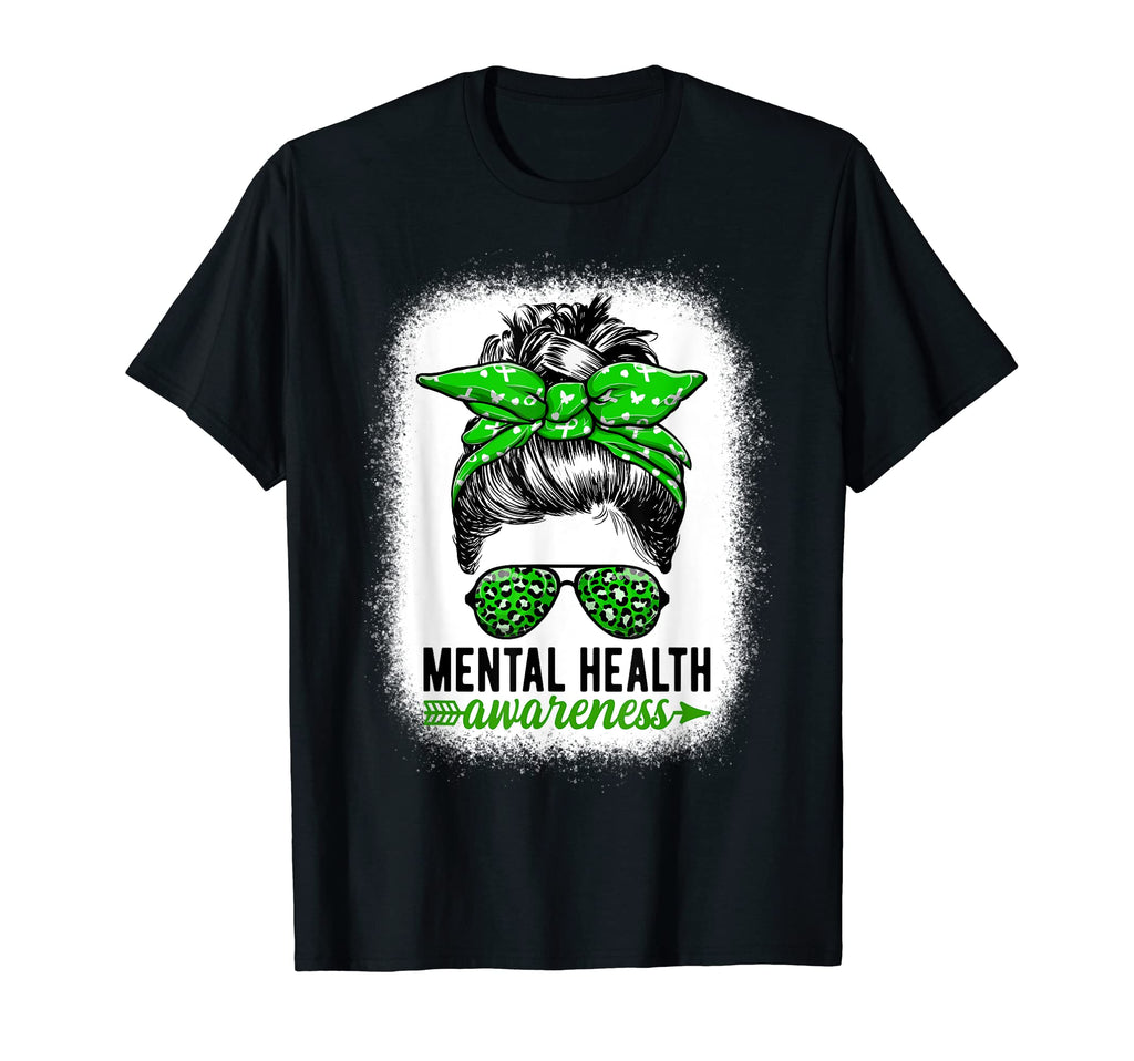 Mental Health Matter Messy Bun T-Shirt - Aesthetic Graphic for Adults - T-Shirt, Sweatshirt, Hoodie