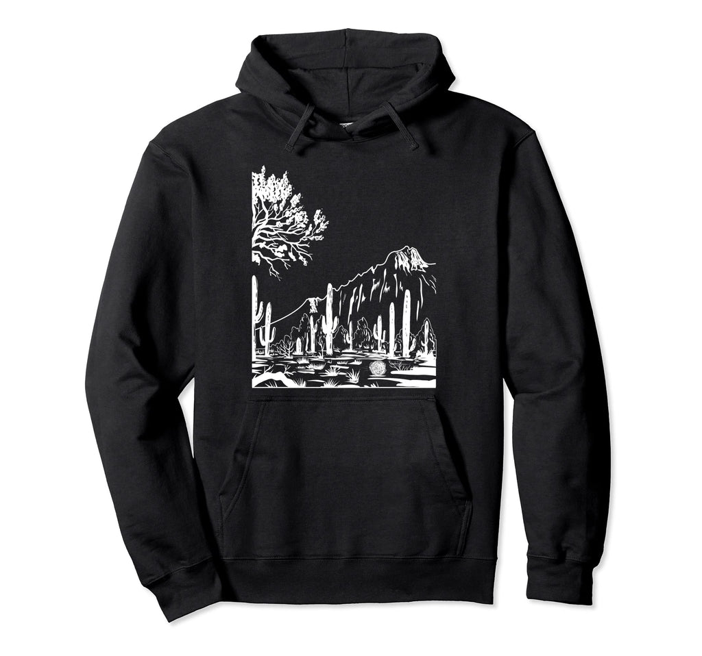 Western Cactus Desert Landscape Hoodie - Casual Everyday Wear Men Women - T-Shirt, Sweatshirt, Hoodie