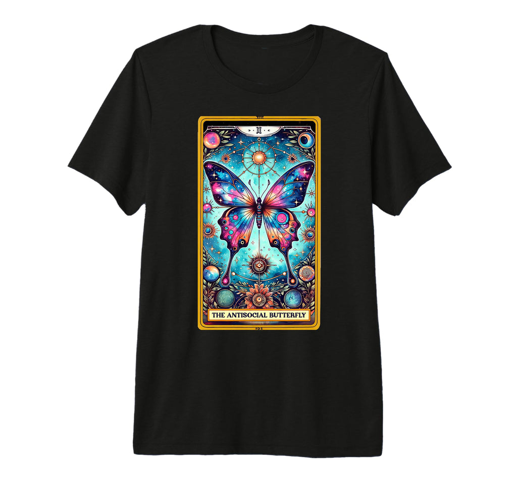 Anti Social Butterfly Tarot Card T-Shirt - Novelty Apparel Men Women - T-Shirt, Sweatshirt, Hoodie