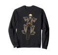Skeleton Riding Motorcycle Halloween Sweatshirt - Streetwear Style Unisex - T-Shirt, Sweatshirt, Hoodie