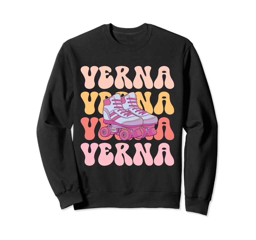 Verna Name Roller Skating Hobby Sweatshirt - Aesthetic Graphic Unisex - T-Shirt, Sweatshirt, Hoodie