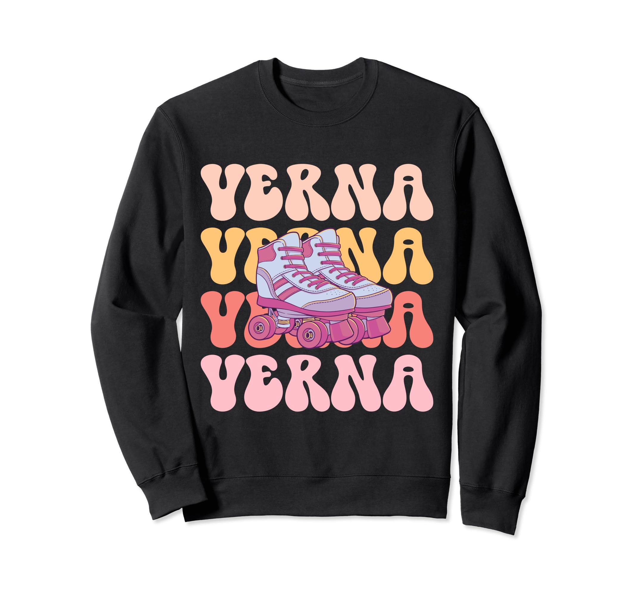 Verna Name Roller Skating Hobby Sweatshirt - Aesthetic Graphic Unisex - T-Shirt, Sweatshirt, Hoodie