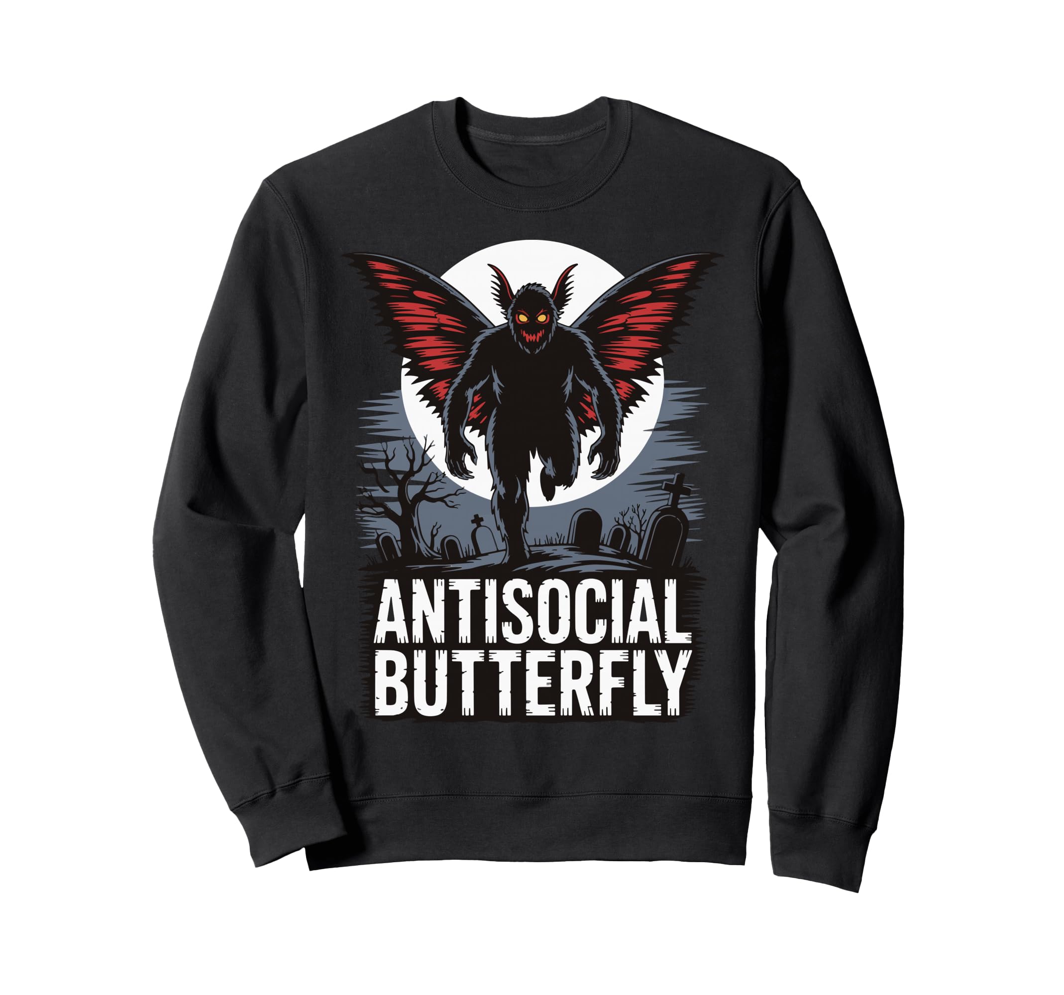 Cryptid Cryptozoology Mothman Introvert Sweatshirt - Unique Graphic Unisex - T-Shirt, Sweatshirt, Hoodie