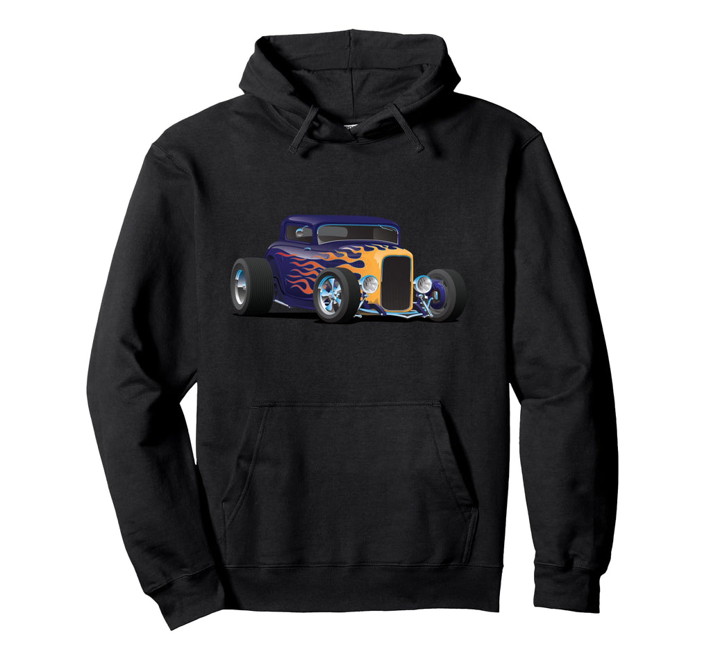Custom Hotrod Car Illustration Hoodie - Minimalist Print Men Women - T-Shirt, Sweatshirt, Hoodie