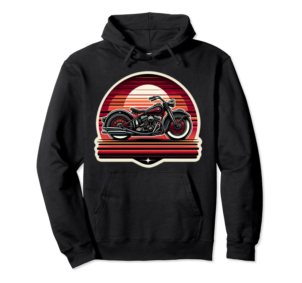 Motorcycle Sunset Art Hoodie - Custom Art Print Men Women - T-Shirt, Sweatshirt, Hoodie