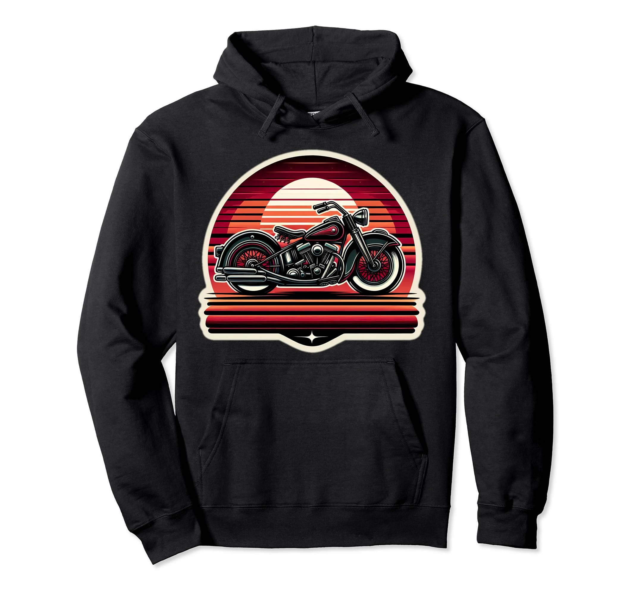 Motorcycle Sunset Art Hoodie - Custom Art Print Men Women - T-Shirt, Sweatshirt, Hoodie