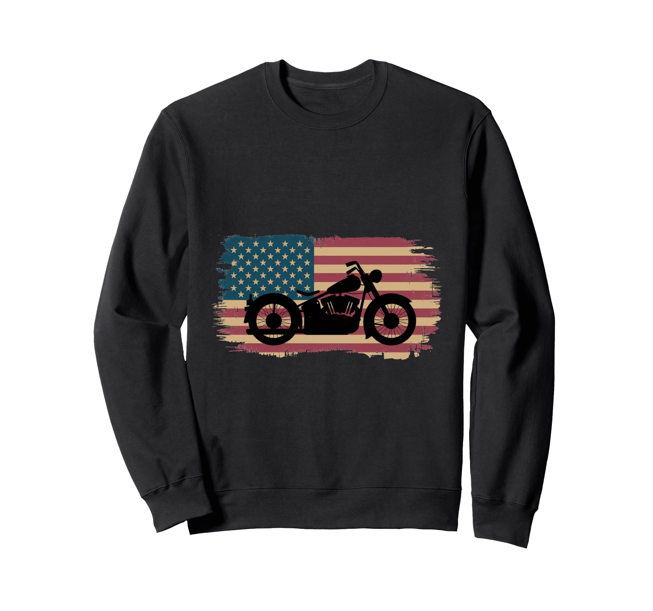American Flag Motorcycle Sweatshirt - Minimalist Print Men Women - T-Shirt, Sweatshirt, Hoodie