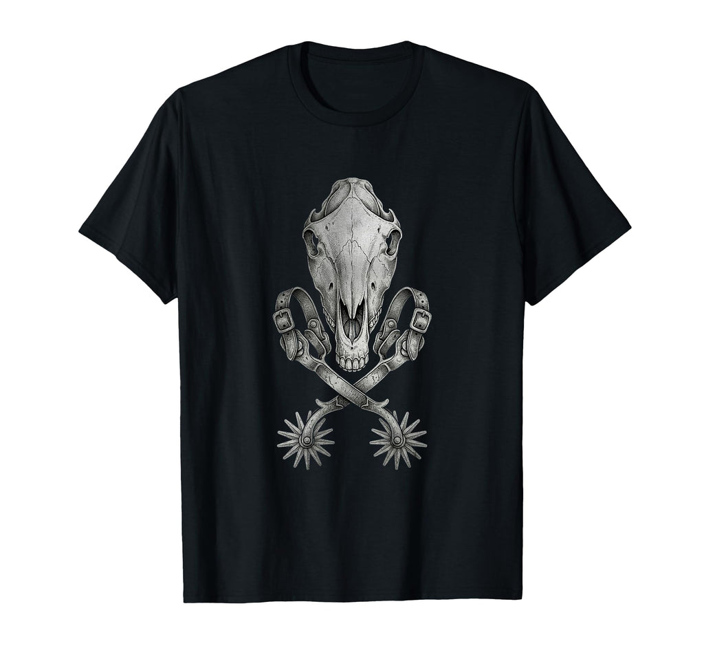 Western Skull Spurs Crossed Cowboy T-Shirt - Custom Art Print for Adults - T-Shirt, Sweatshirt, Hoodie