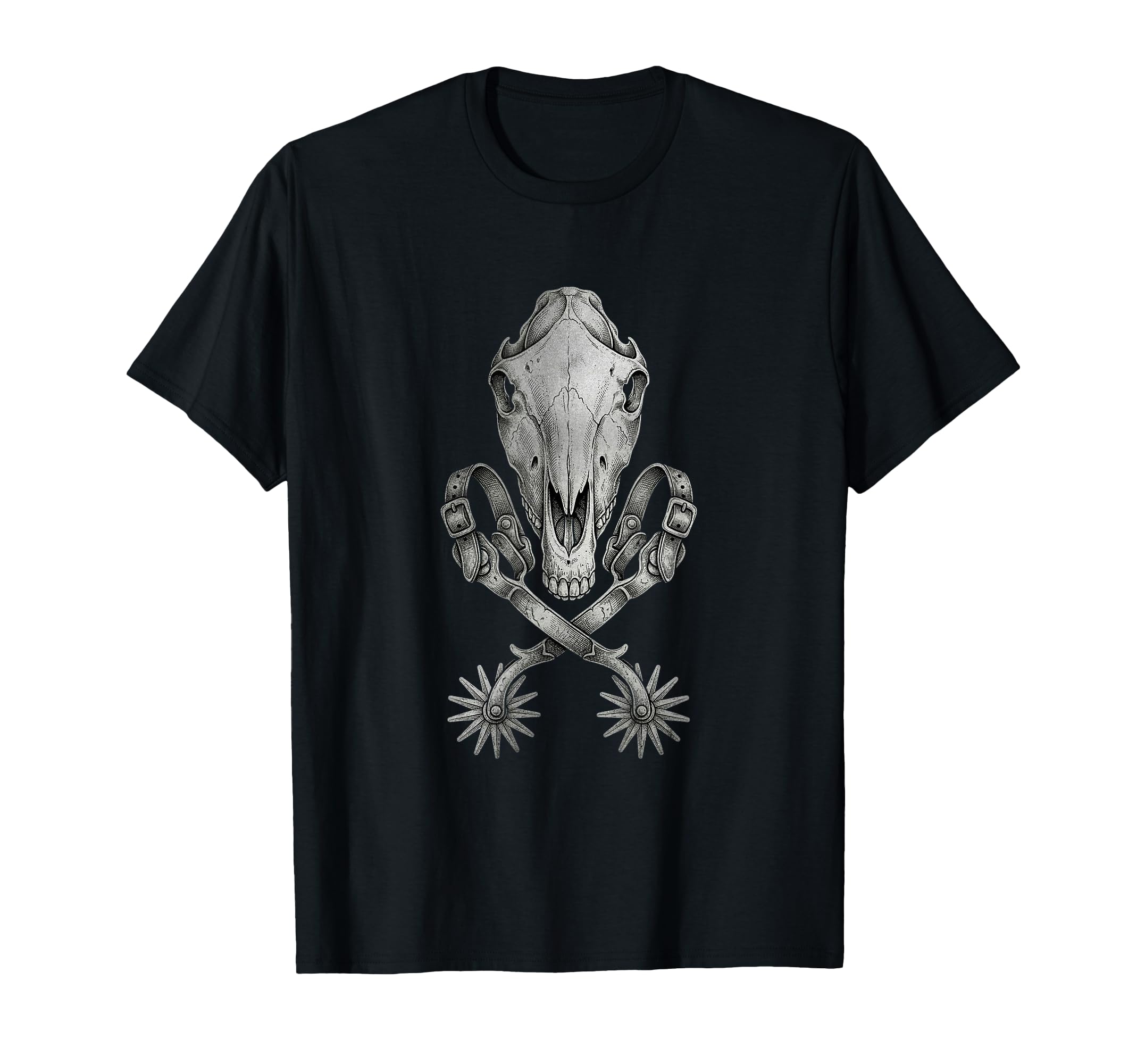 Western Skull Spurs Crossed Cowboy T-Shirt - Custom Art Print for Adults - T-Shirt, Sweatshirt, Hoodie