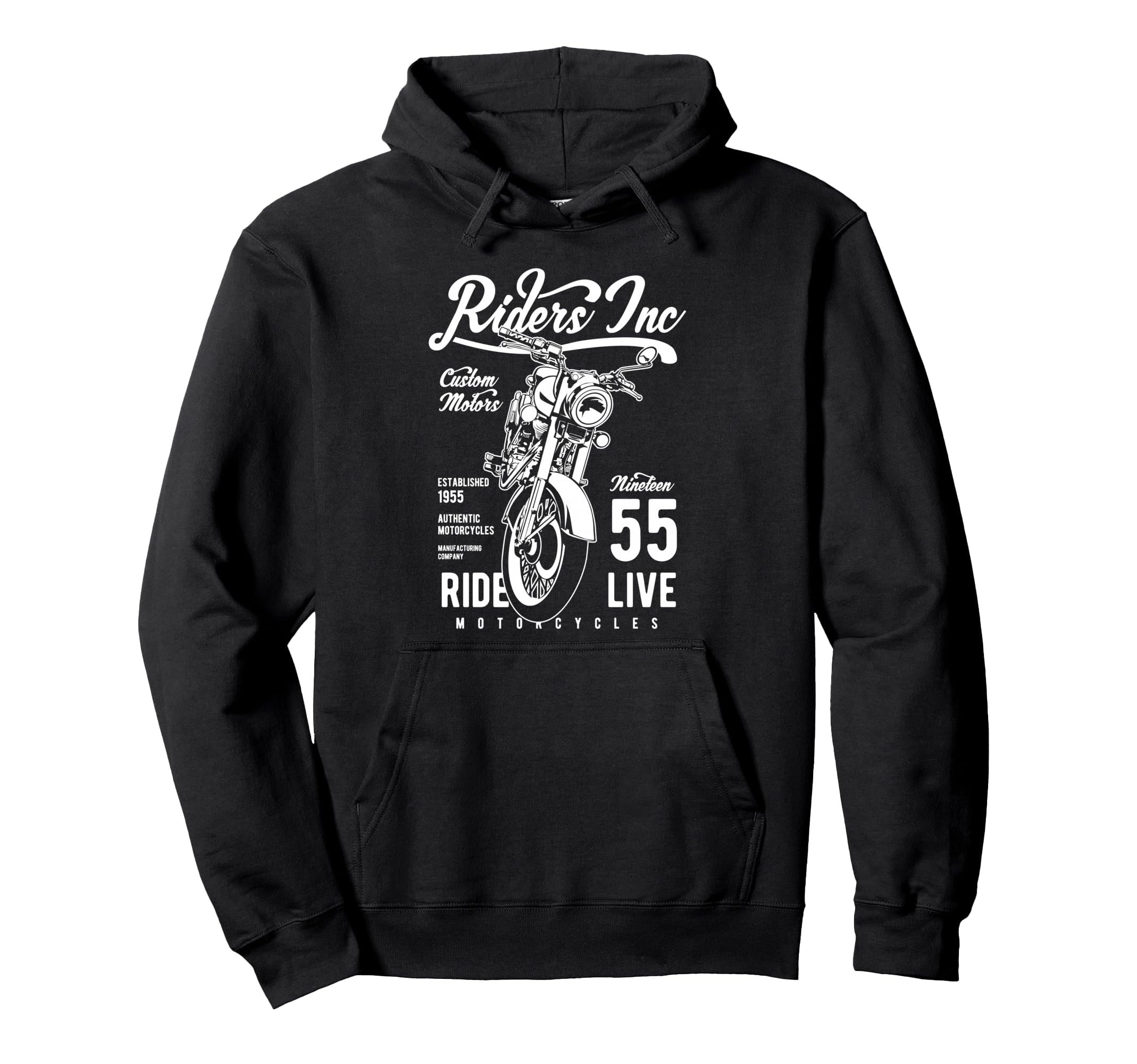 Riders Inc 1955 Motorcycle Hoodie - Novelty Apparel Unisex - T-Shirt, Sweatshirt, Hoodie