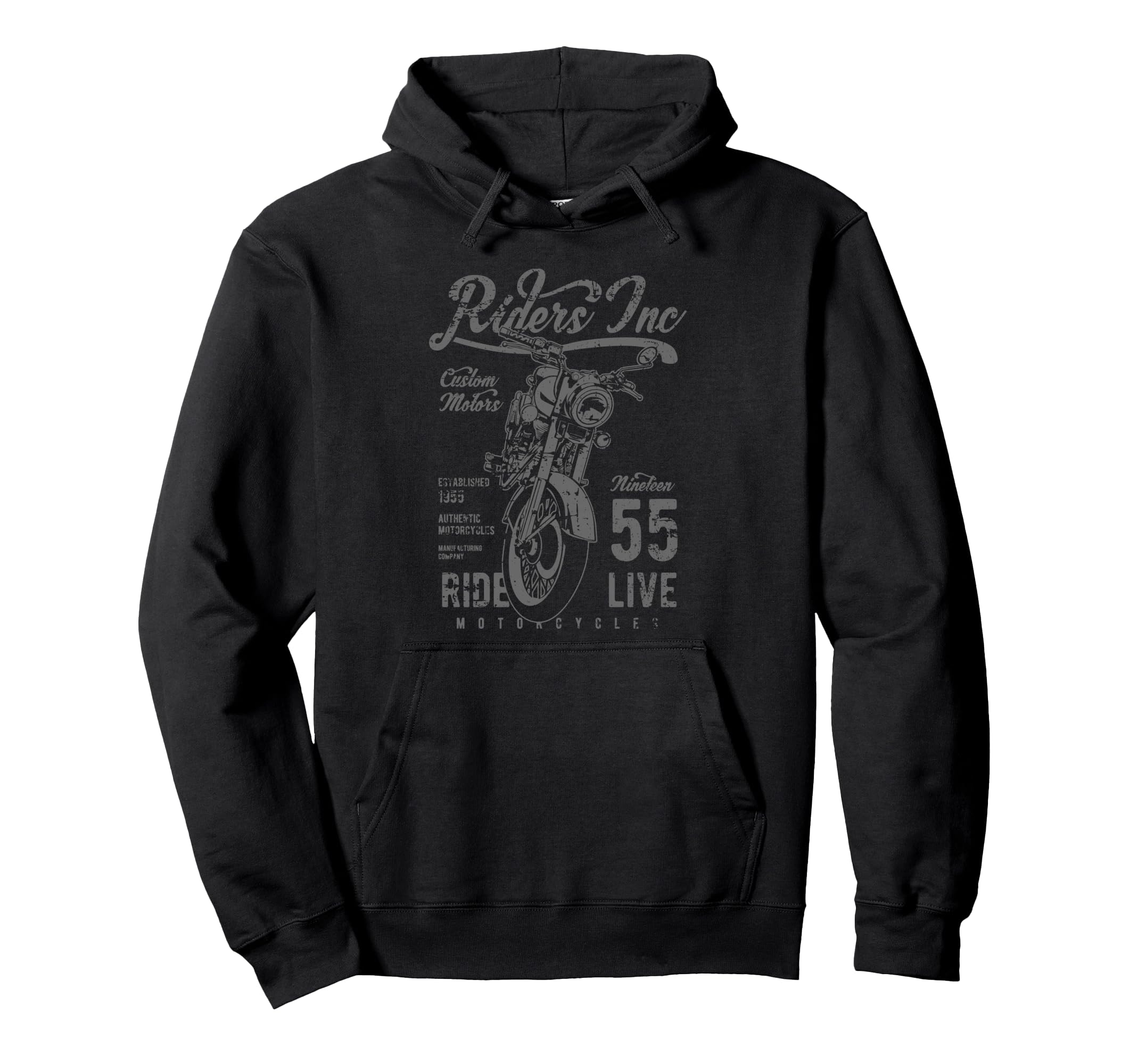 Riders Inc 1955 Motorcycle Hoodie - Casual Everyday Wear for Adults - T-Shirt, Sweatshirt, Hoodie