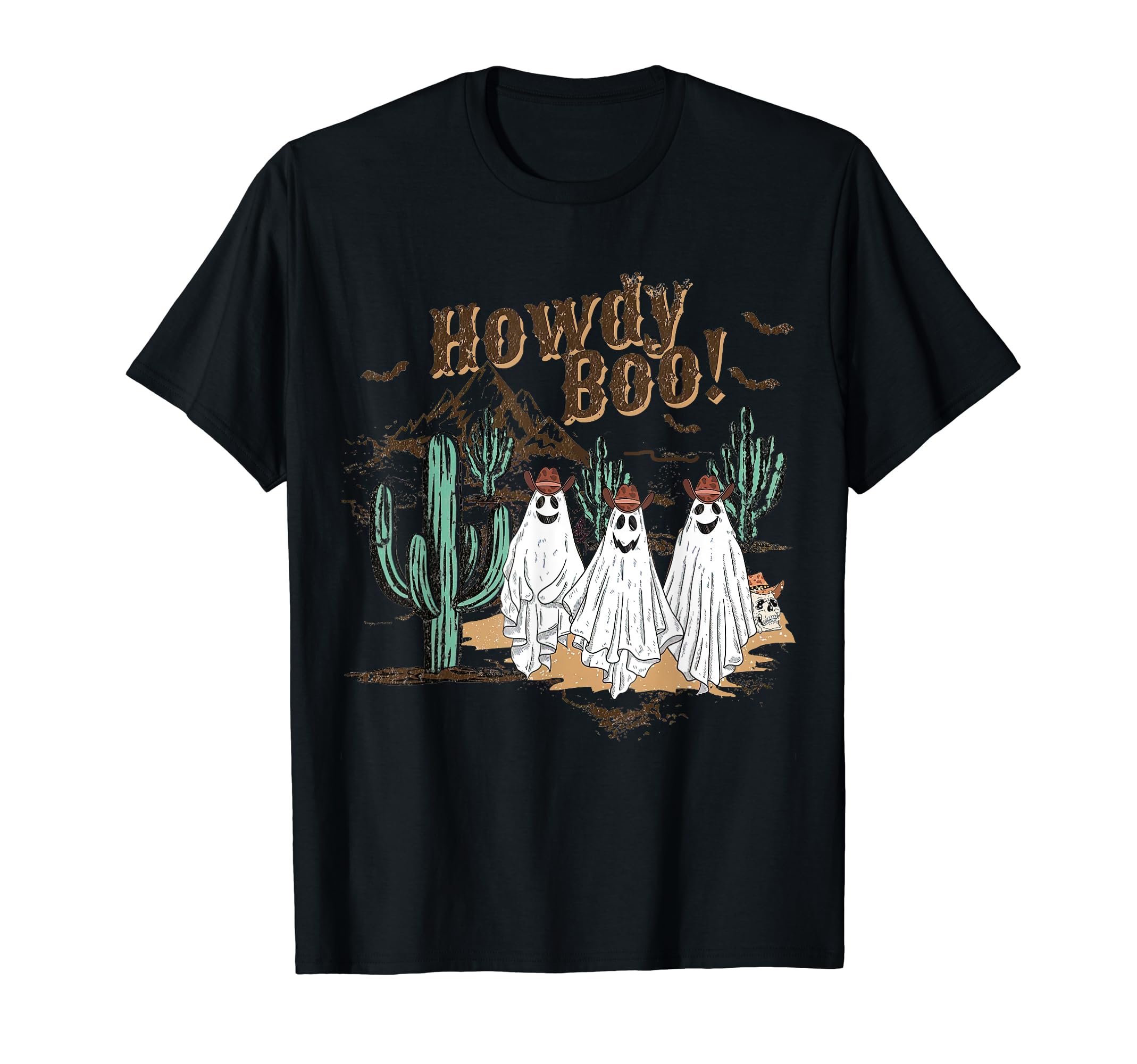 Halloween Howdy Boo Ghost Western T-Shirt - Aesthetic Graphic Men Women - T-Shirt, Sweatshirt, Hoodie