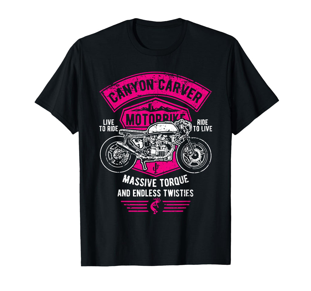 Canyon Carver Motorcycle Distressed T-Shirt - Unique Graphic Men Women - T-Shirt, Sweatshirt, Hoodie