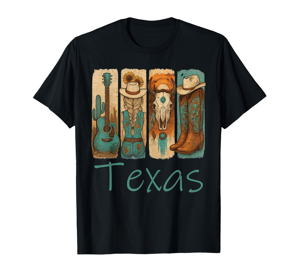 Texas Western Country Cowgirl T-Shirt - Trendy Graphic Unisex - T-Shirt, Sweatshirt, Hoodie