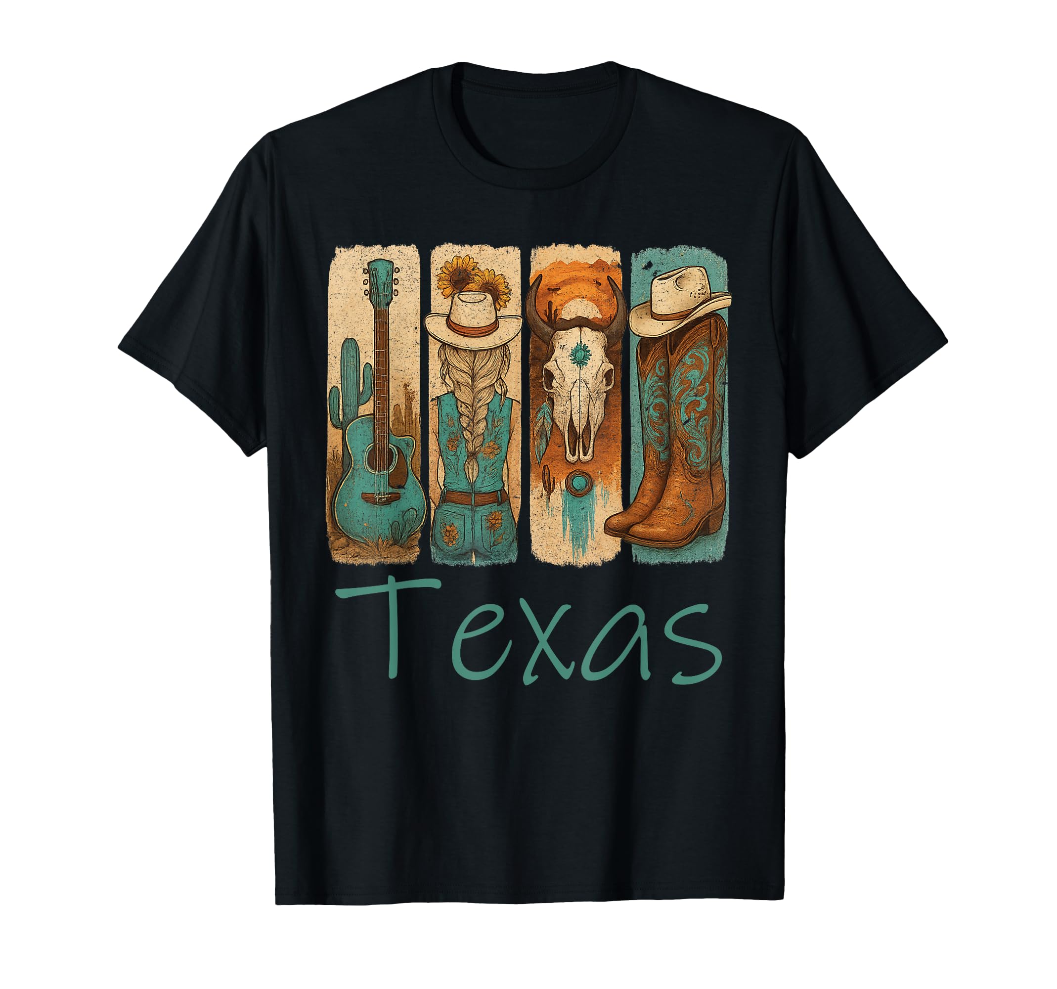 Texas Western Country Cowgirl T-Shirt - Trendy Graphic Unisex - T-Shirt, Sweatshirt, Hoodie