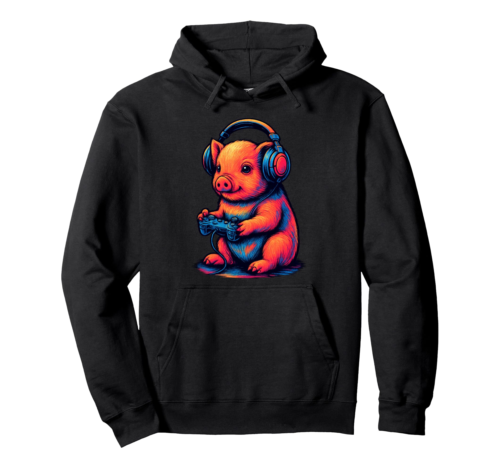 Mini Pig Gamer Gaming Pet Lover Hoodie - Casual Everyday Wear for Adults - T-Shirt, Sweatshirt, Hoodie