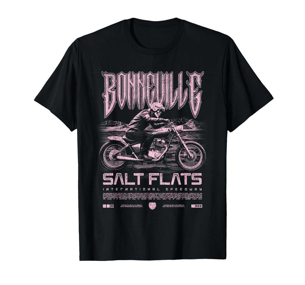 Bonneville Salt Flats Motorcycle T-Shirt - Minimalist Print Men Women - T-Shirt, Sweatshirt, Hoodie
