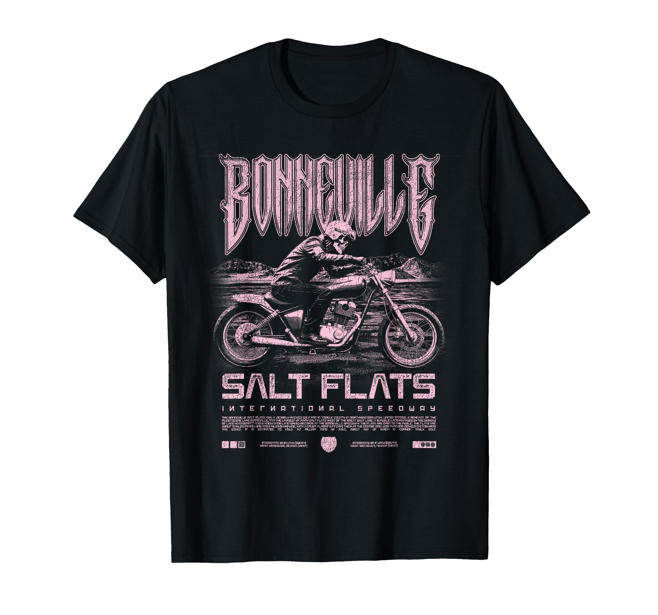 Bonneville Salt Flats Motorcycle T-Shirt - Minimalist Print Men Women - T-Shirt, Sweatshirt, Hoodie