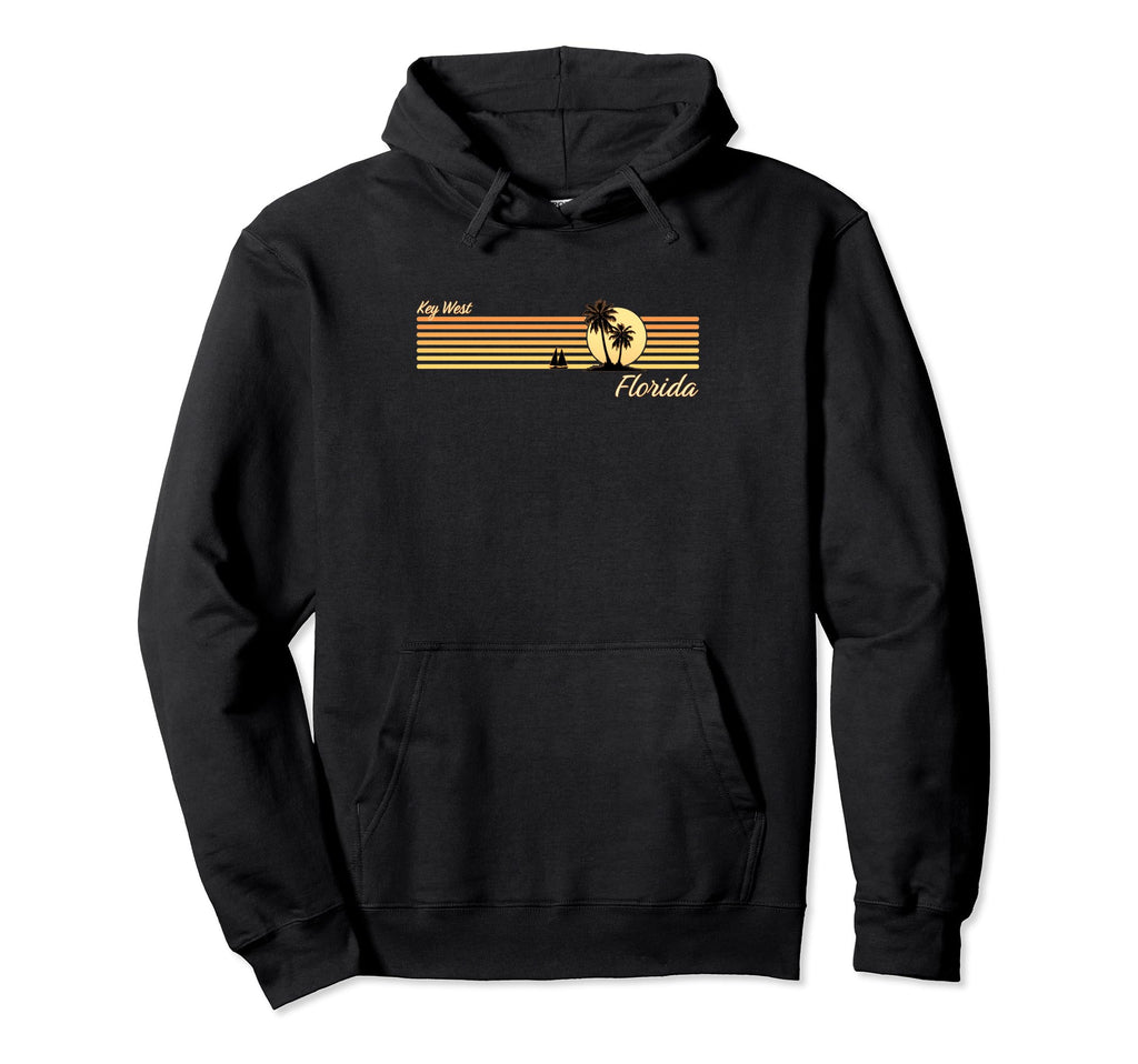 Key West Florida 80S Palm Trees Sunset Hoodie - Custom Art Print Men Women - T-Shirt, Sweatshirt, Hoodie