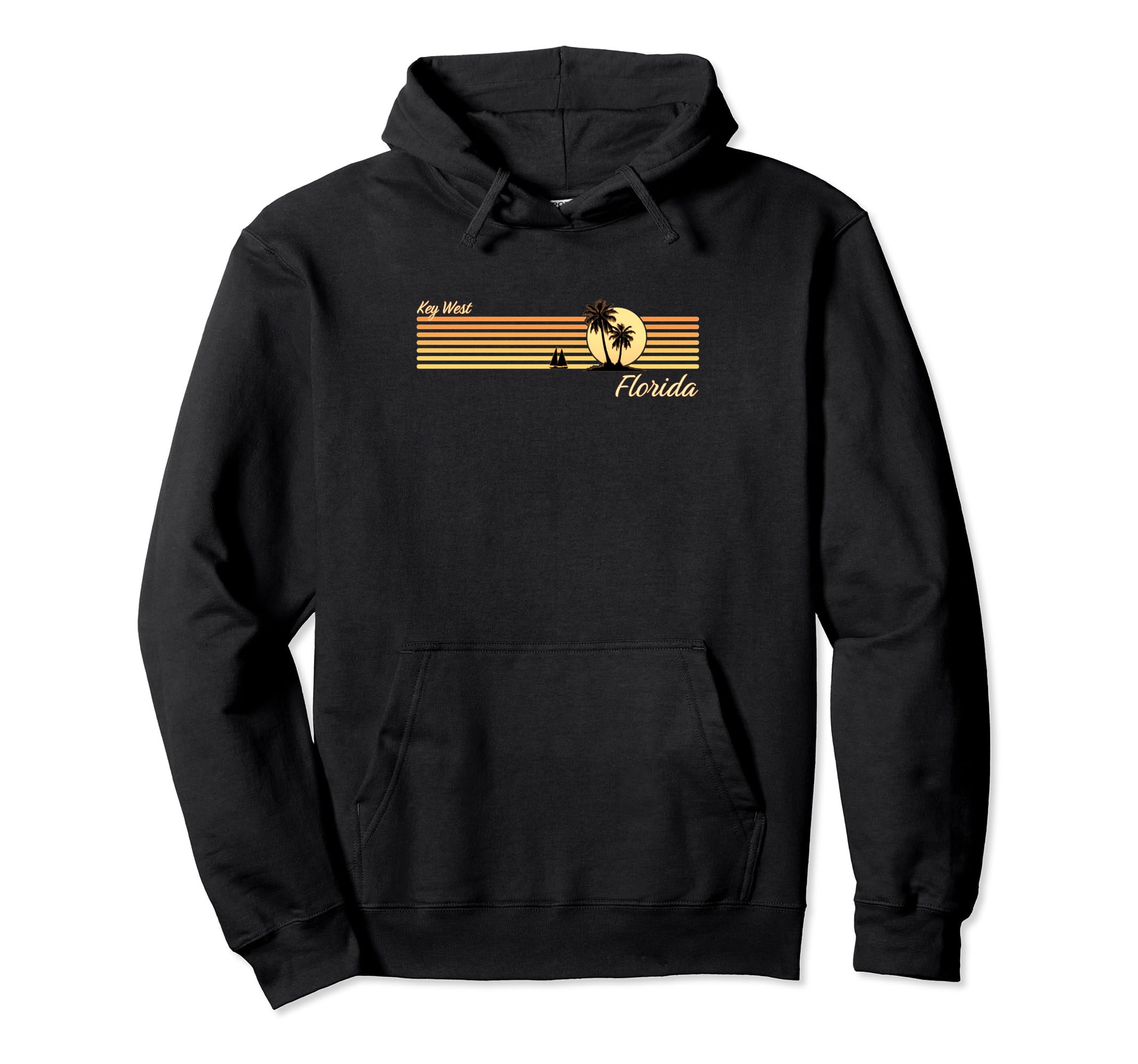 Key West Florida 80S Palm Trees Sunset Hoodie - Custom Art Print Men Women - T-Shirt, Sweatshirt, Hoodie
