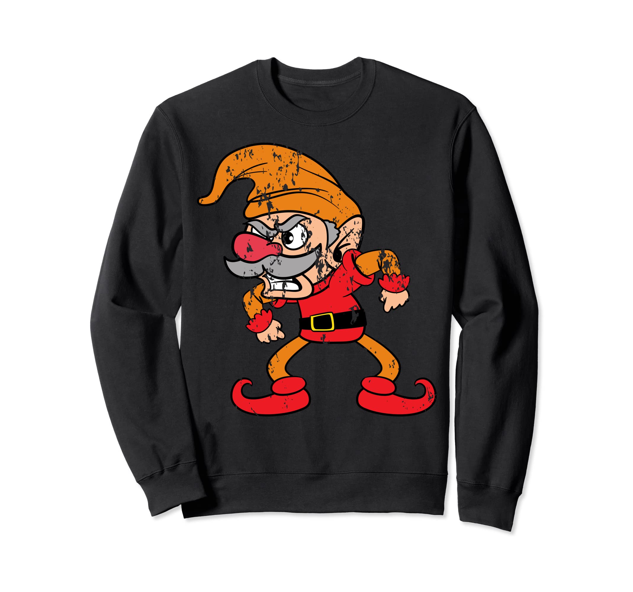 Elf Distressed Funny Fun Sweatshirt - Novelty Apparel for Adults - T-Shirt, Sweatshirt, Hoodie
