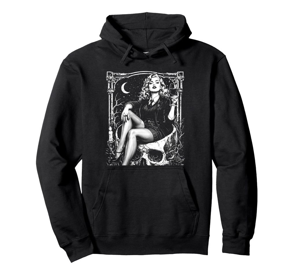 1950S Pinup Punk Alt Grunge Dark Goth Hoodie - Custom Art Print for Adults - T-Shirt, Sweatshirt, Hoodie
