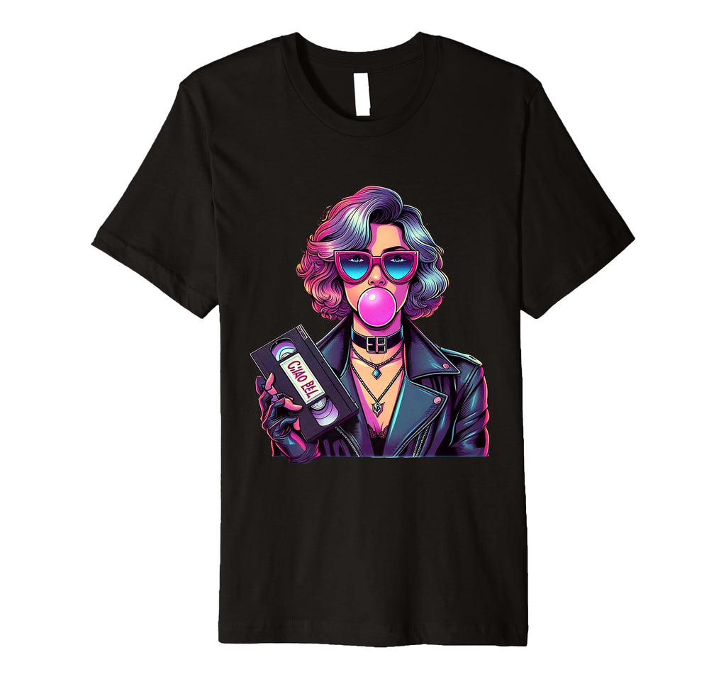Ciao Bella Pop Culture 80S Synthwave T-Shirt - Custom Art Print for Adults - T-Shirt, Sweatshirt, Hoodie