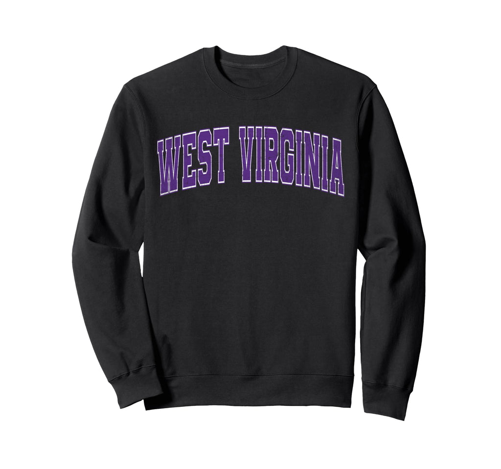 West Virginia Purple Text Sweatshirt - Graphic Print for Adults - T-Shirt, Sweatshirt, Hoodie