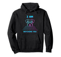 Schnauzer Peeking Synthwave Dog 80S Hoodie - Fun Novelty Design Men Women - T-Shirt, Sweatshirt, Hoodie