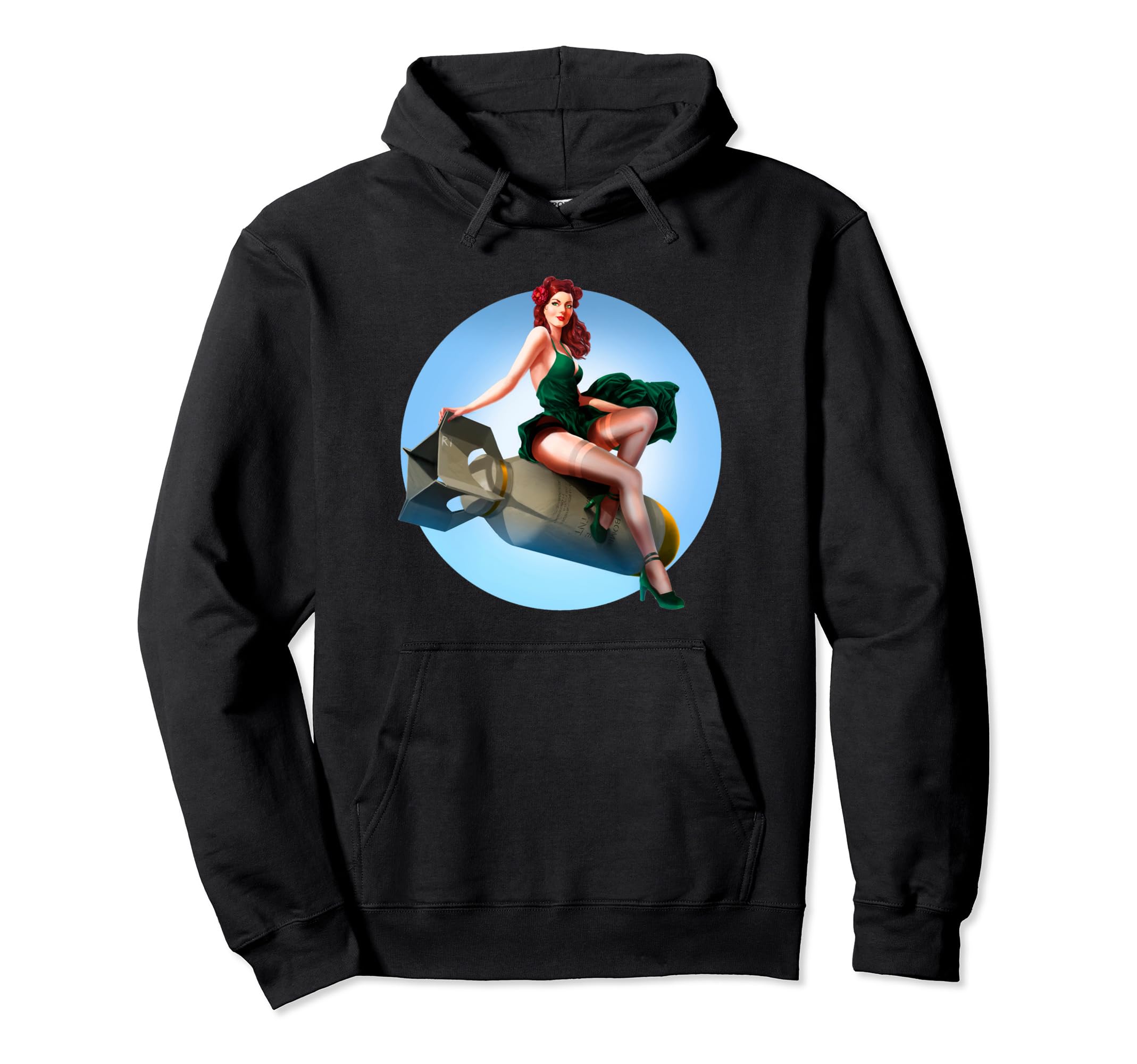 Pin Up Bomber Aviation Military Hoodie - Custom Art Print for Adults - T-Shirt, Sweatshirt, Hoodie