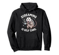 Opossum Therapeutic Screaming Stress Hoodie - Unique Graphic for Adults - T-Shirt, Sweatshirt, Hoodie
