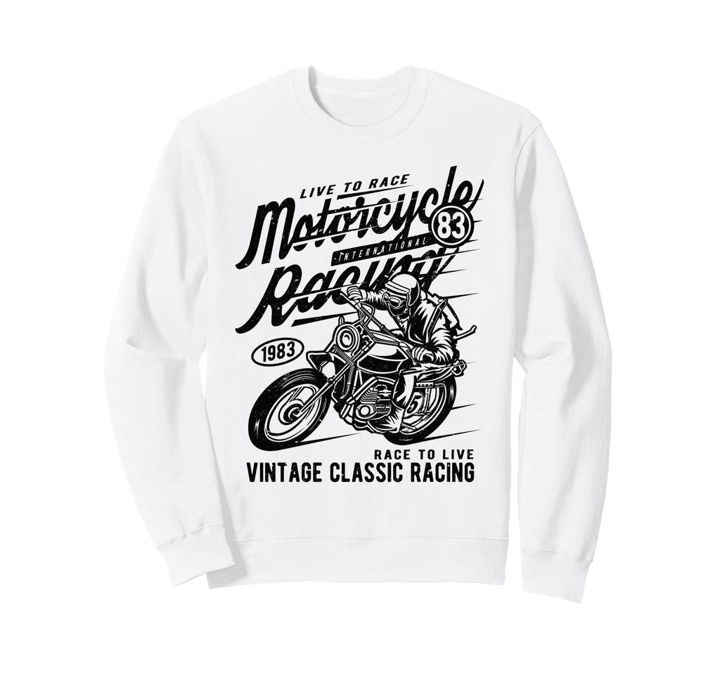 Motorcycle Racing Distressed Sweatshirt - Trendy Graphic Men Women - T-Shirt, Sweatshirt, Hoodie