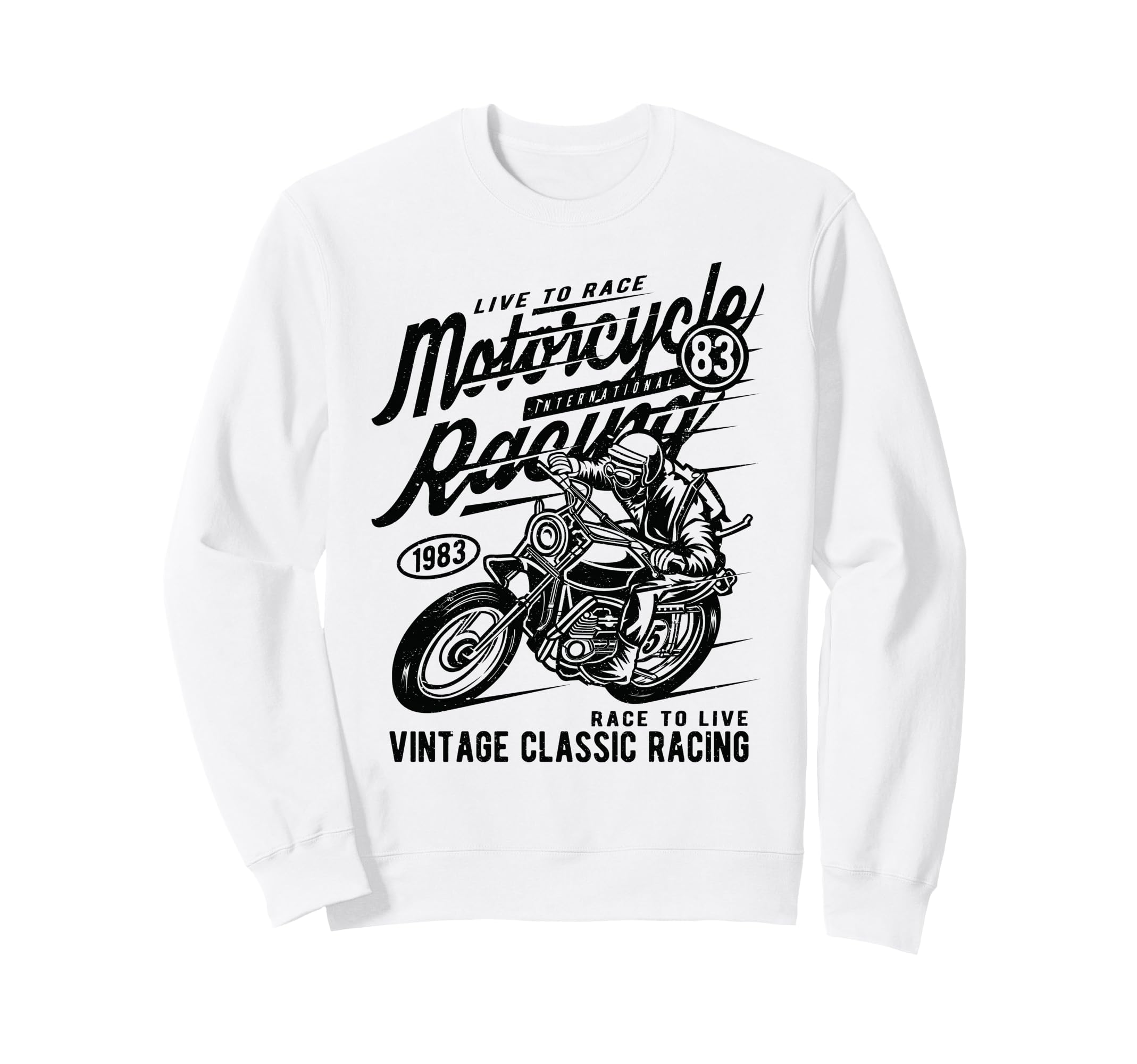 Motorcycle Racing Distressed Sweatshirt - Trendy Graphic Men Women - T-Shirt, Sweatshirt, Hoodie
