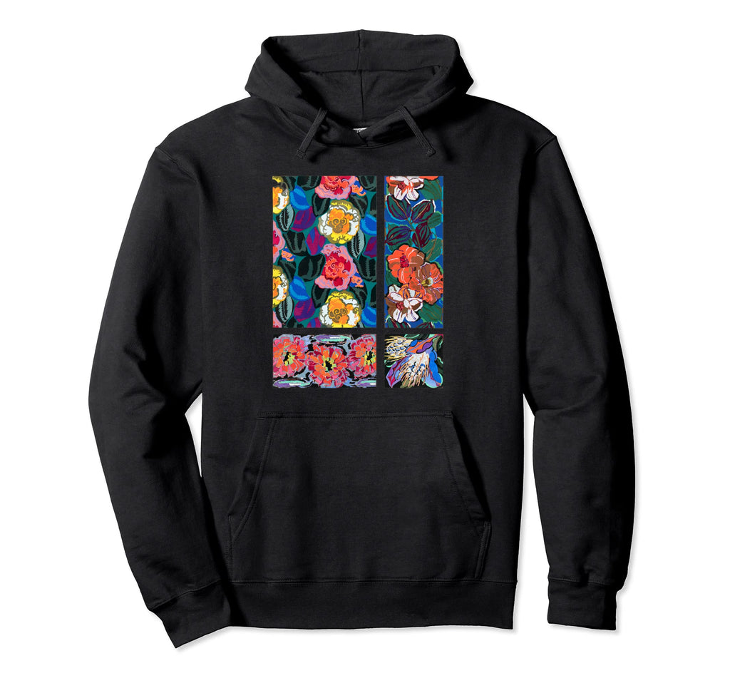 Abstract Geometric Flower Floral Hoodie - Minimalist Print for Adults - T-Shirt, Sweatshirt, Hoodie