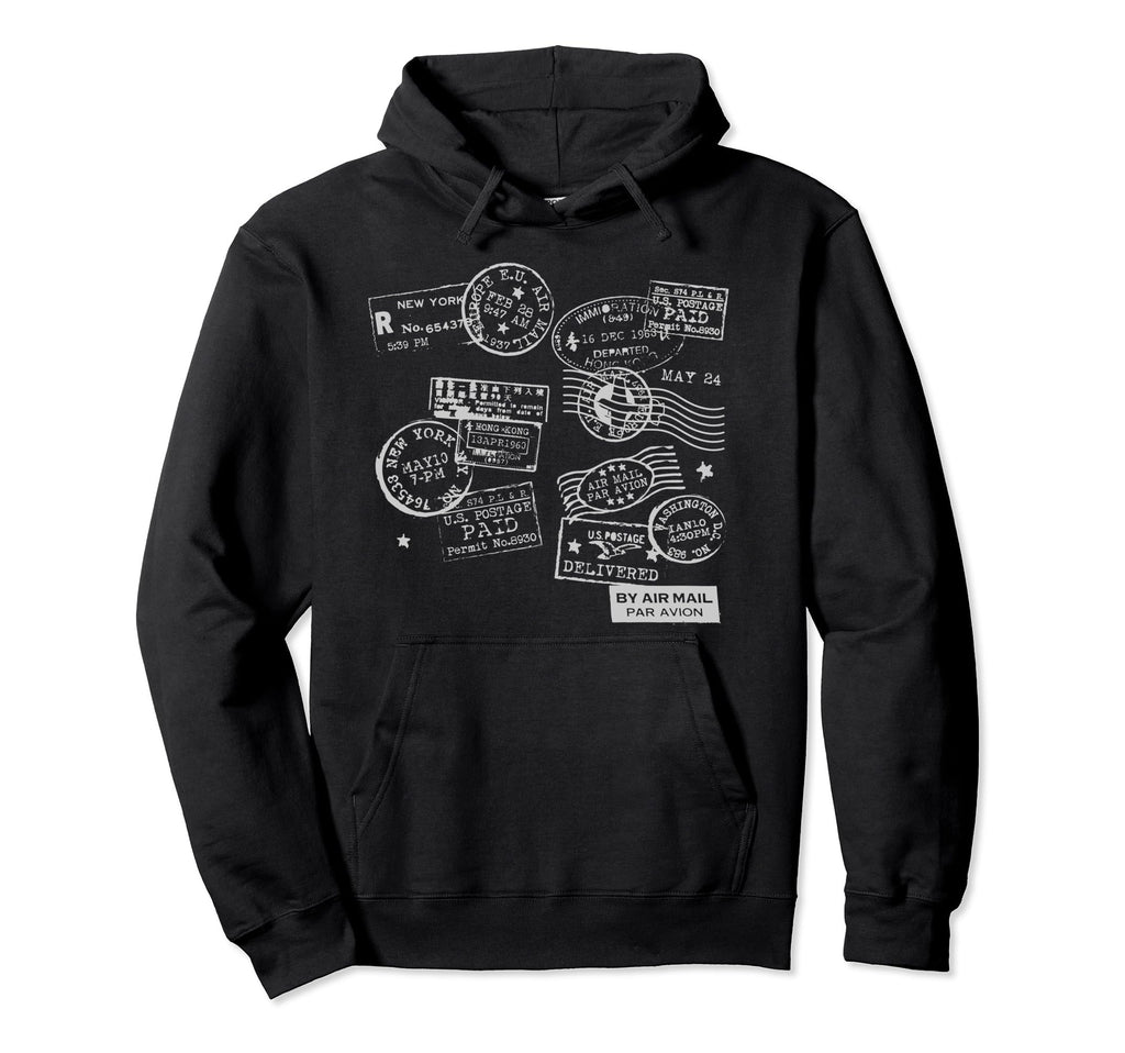 Postage Stamps Travel Mail Hoodie - Streetwear Style Men Women - T-Shirt, Sweatshirt, Hoodie