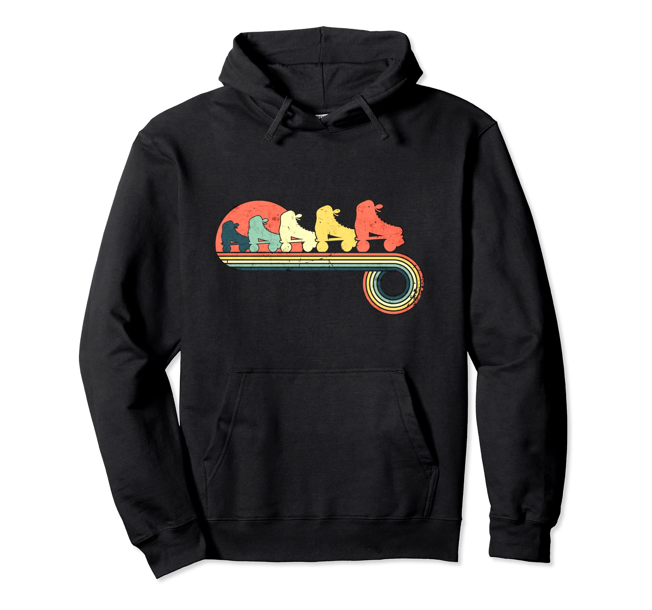 Rollerskates Sunset Rainbow Hoodie - Custom Art Print Unisex - T-Shirt, Sweatshirt, Hoodie