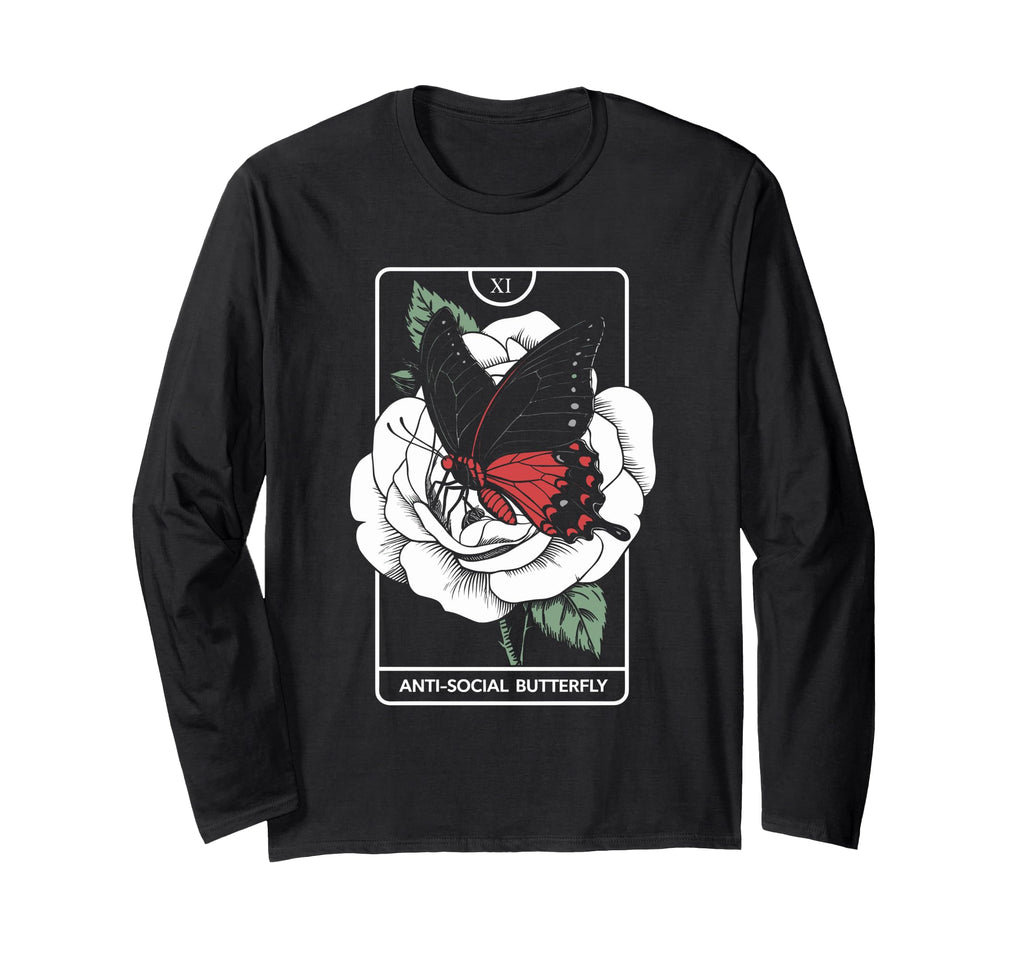 Anti Social Butterfly Gothic Tarot T-Shirt - Trendy Graphic for Adults - T-Shirt, Sweatshirt, Hoodie