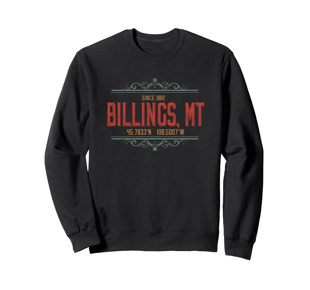 Billings Montana Usa Distressed Sweatshirt - Custom Art Print for Adults - T-Shirt, Sweatshirt, Hoodie